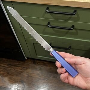 Sabre Paris Icône Collection Bread Knife Lapis Blue Stainless France